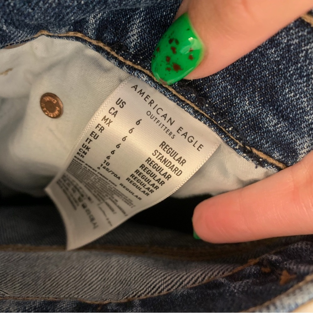 American Eagle Patchwork 90’s Bootcut High Rise D… - image 4